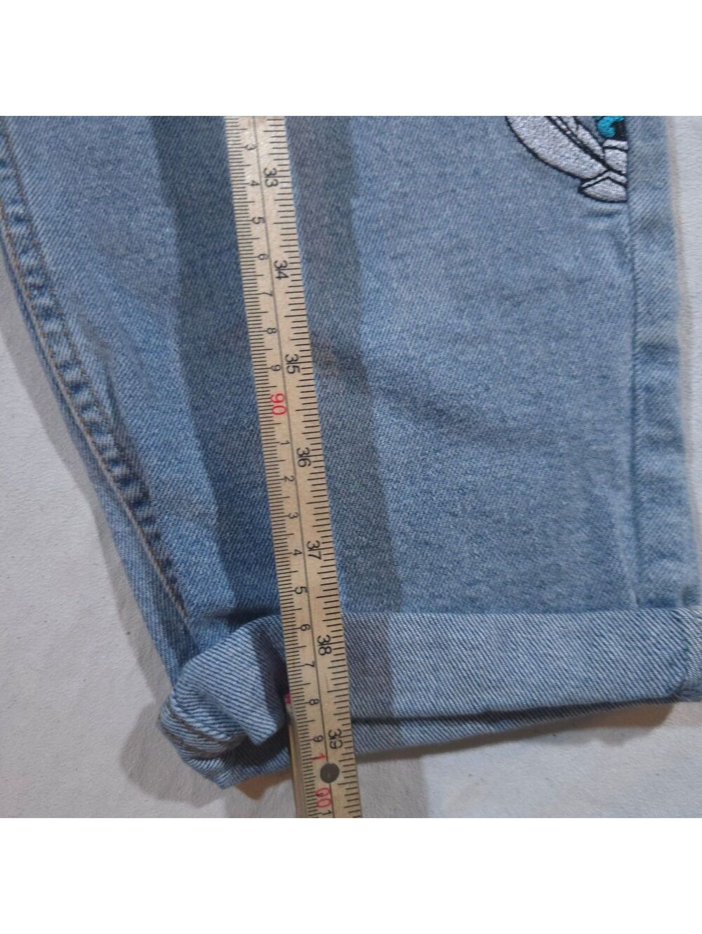Disney Light Blue Denim Jeans with Embroidered Classic Characters - Picture 3 of 8